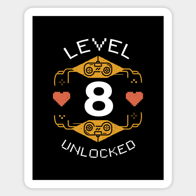 Retro Gaming Level 8 Unlocked Sticker by SLAG_Creative
